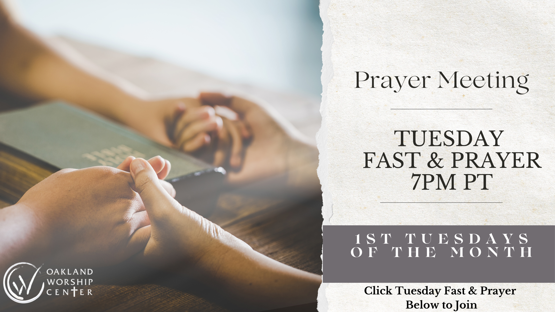 Click Tuesday Fast & Pray Below to Join